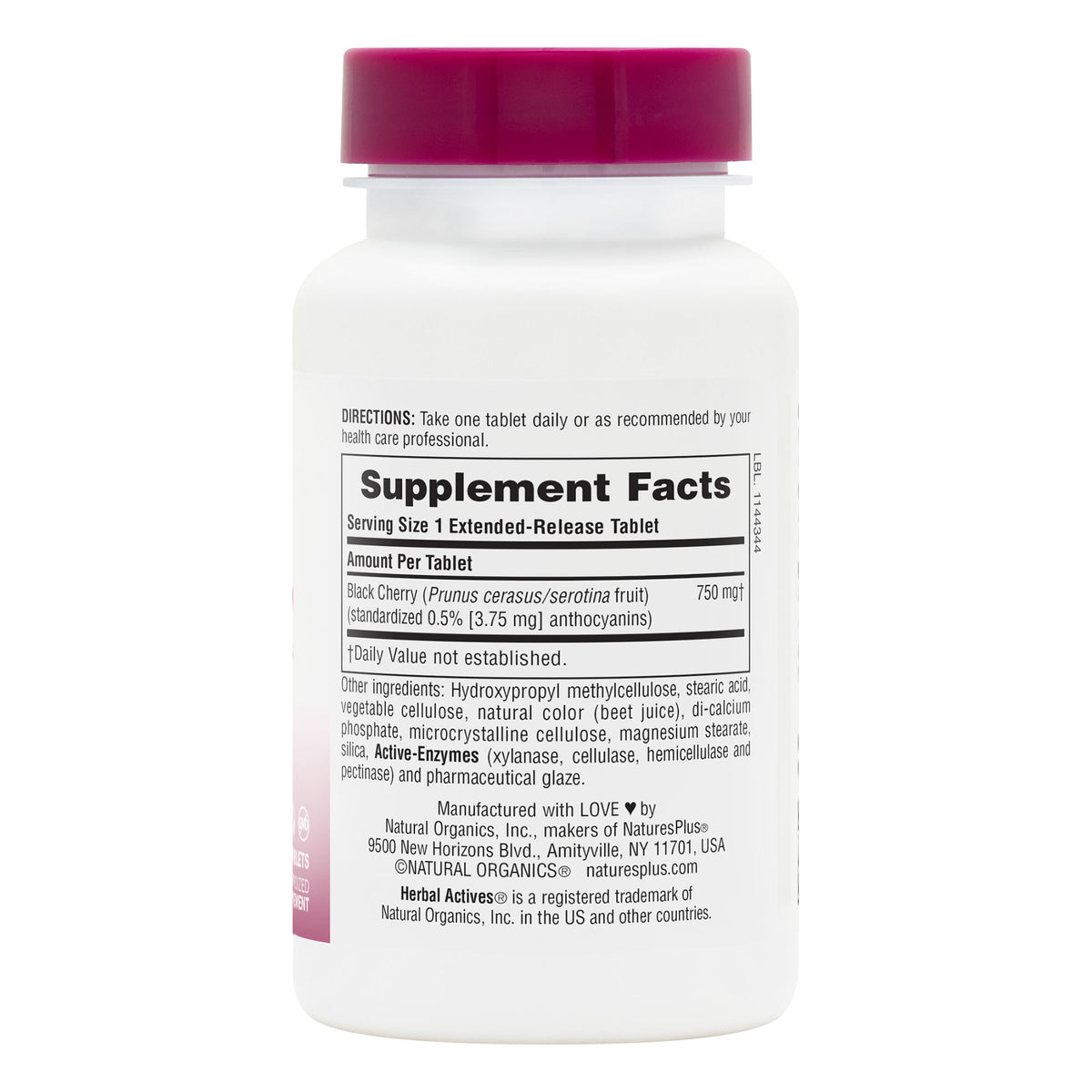 product image of Herbal Actives Black Cherry Extended Release Tablets containing 30 Count