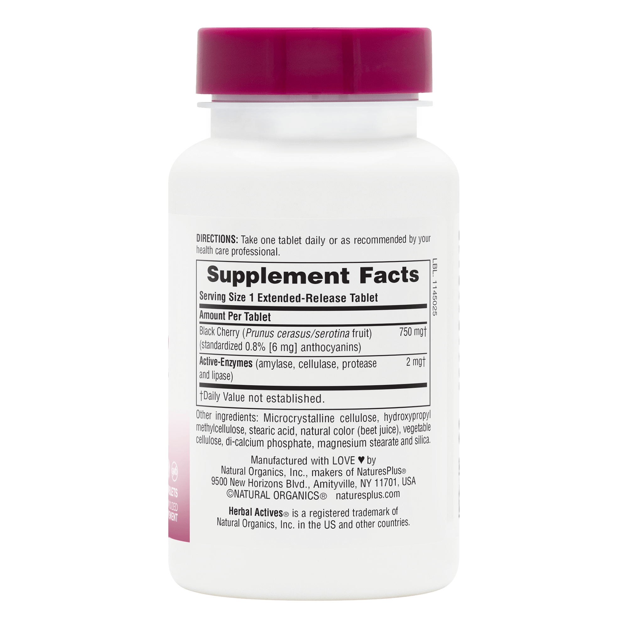 Herbal Actives Black Cherry Extended Release Tablets - 30 Count