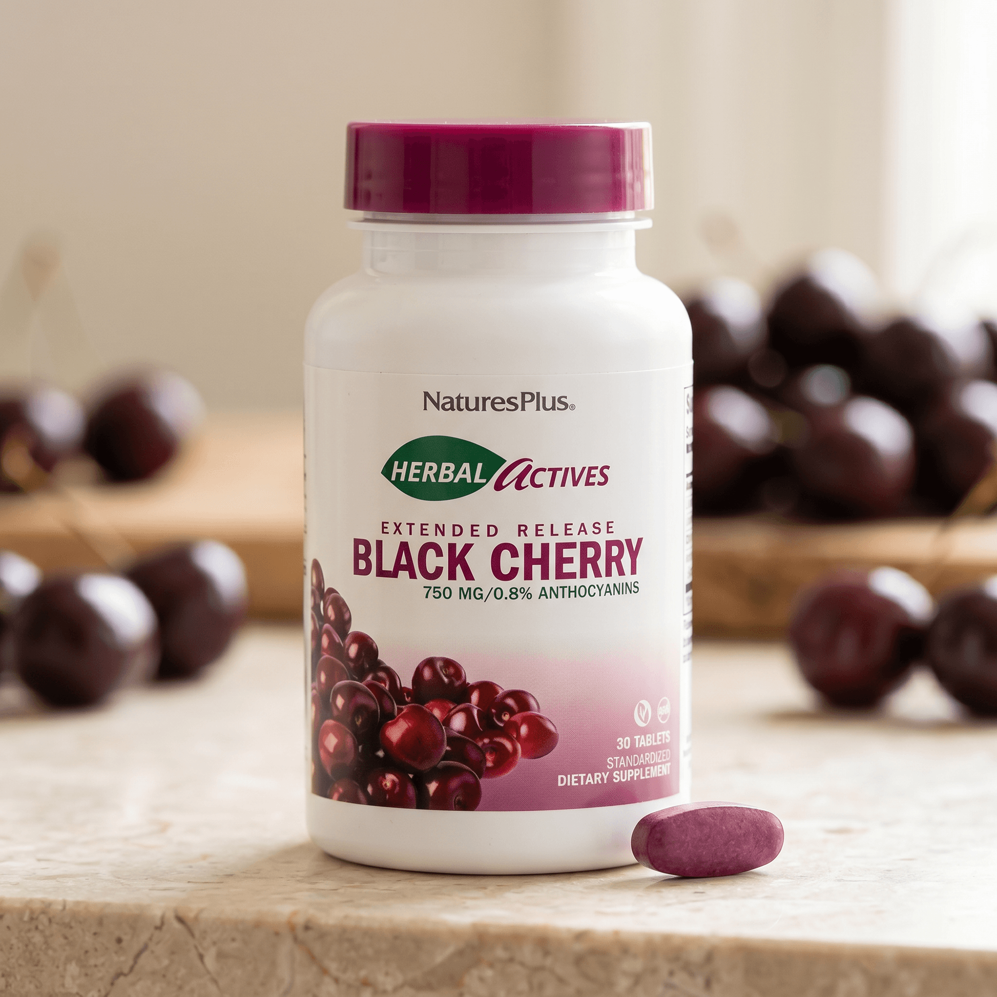 Herbal Actives Black Cherry Extended Release Tablets - 30 Count