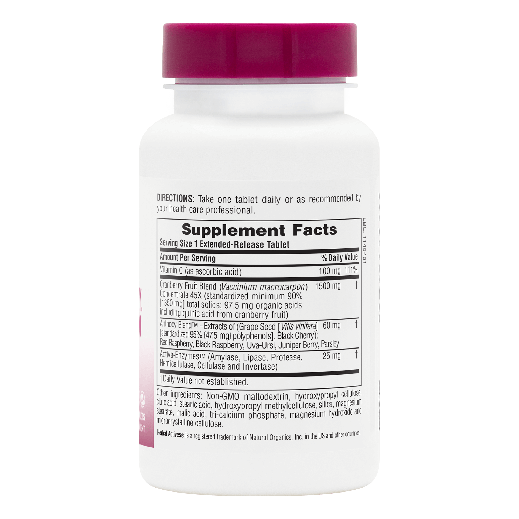 Herbal Actives® Ultra Cranberry 1500® Extended Release Tablets - 30 Count