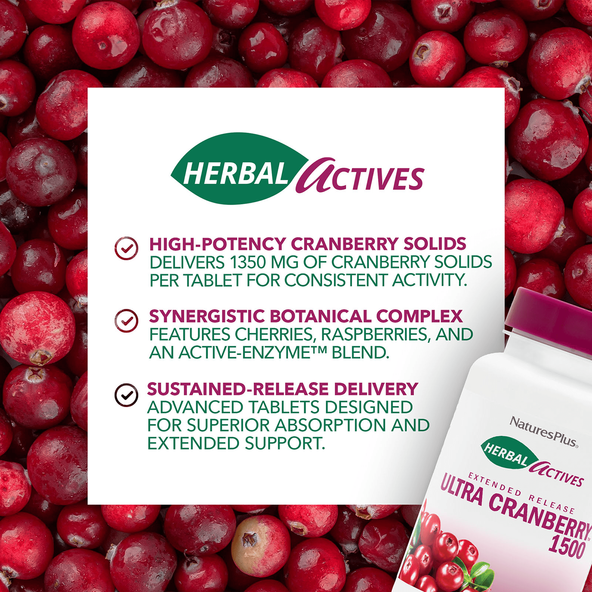 Herbal Actives® Ultra Cranberry 1500® Extended Release Tablets - 30 Count