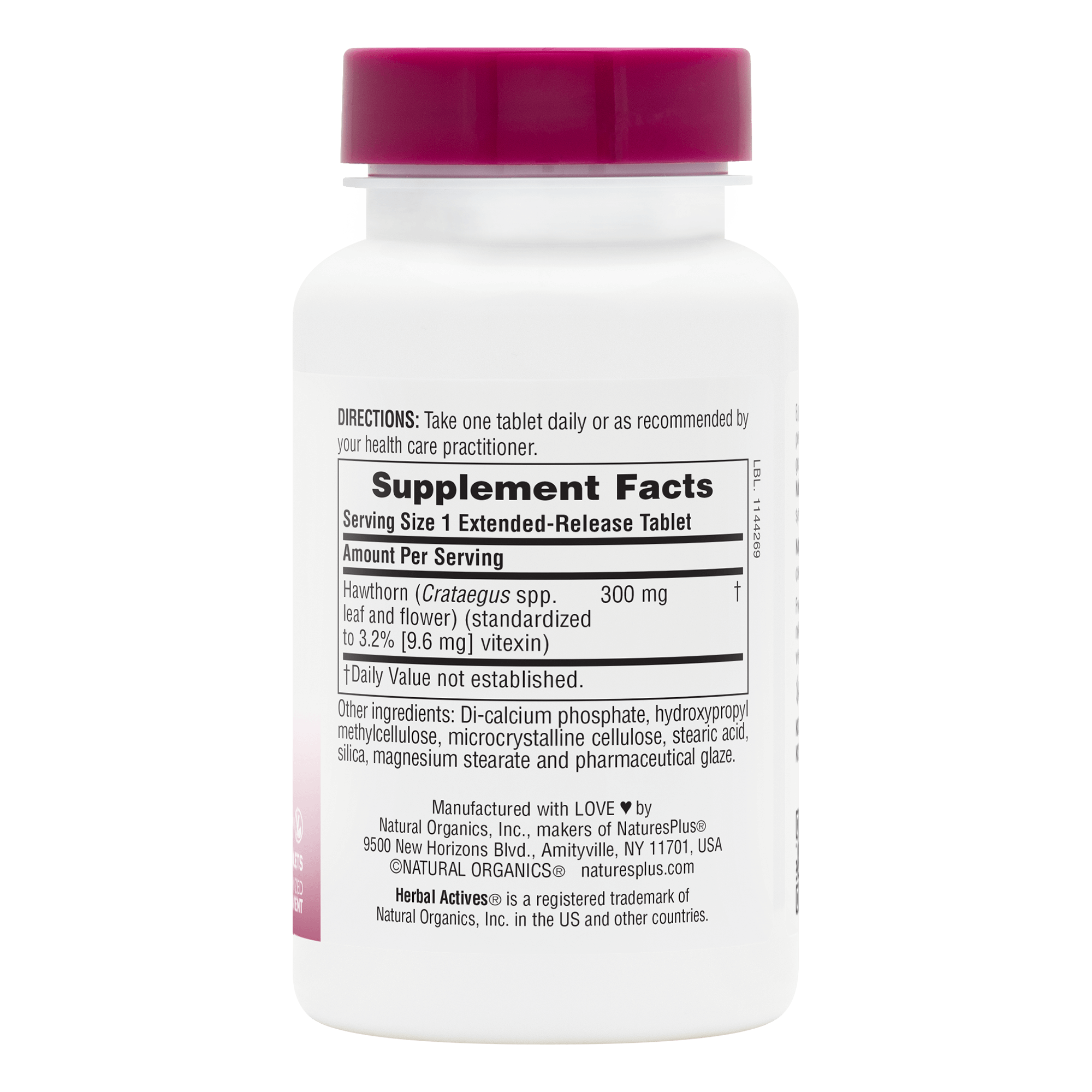 Herbal Actives Hawthorn Extended Release Tablets - 30 Count