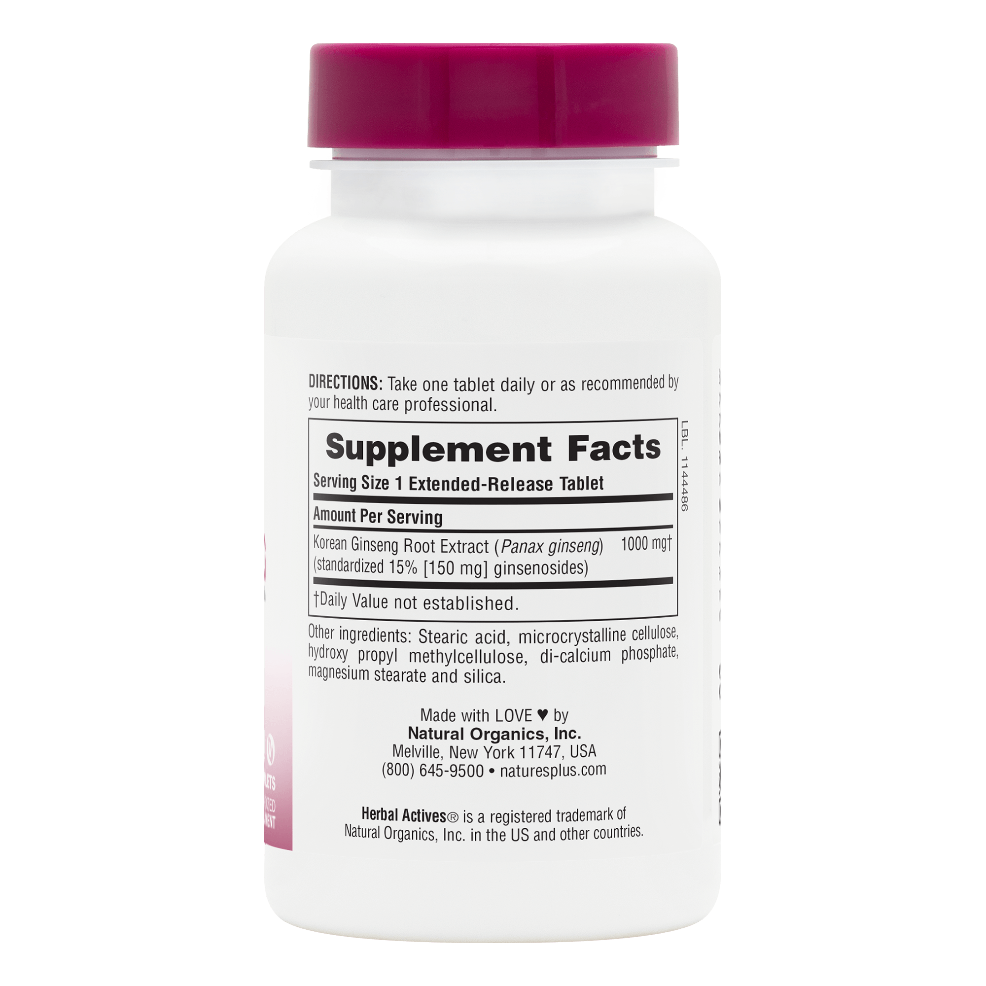 Herbal Actives® Korean Ginseng Extended Release Tablets - 30 Count