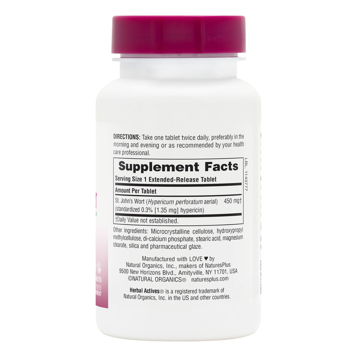 product image of Herbal Actives St. John's Wort 450 mg Extended Release Tablets containing 60 Count