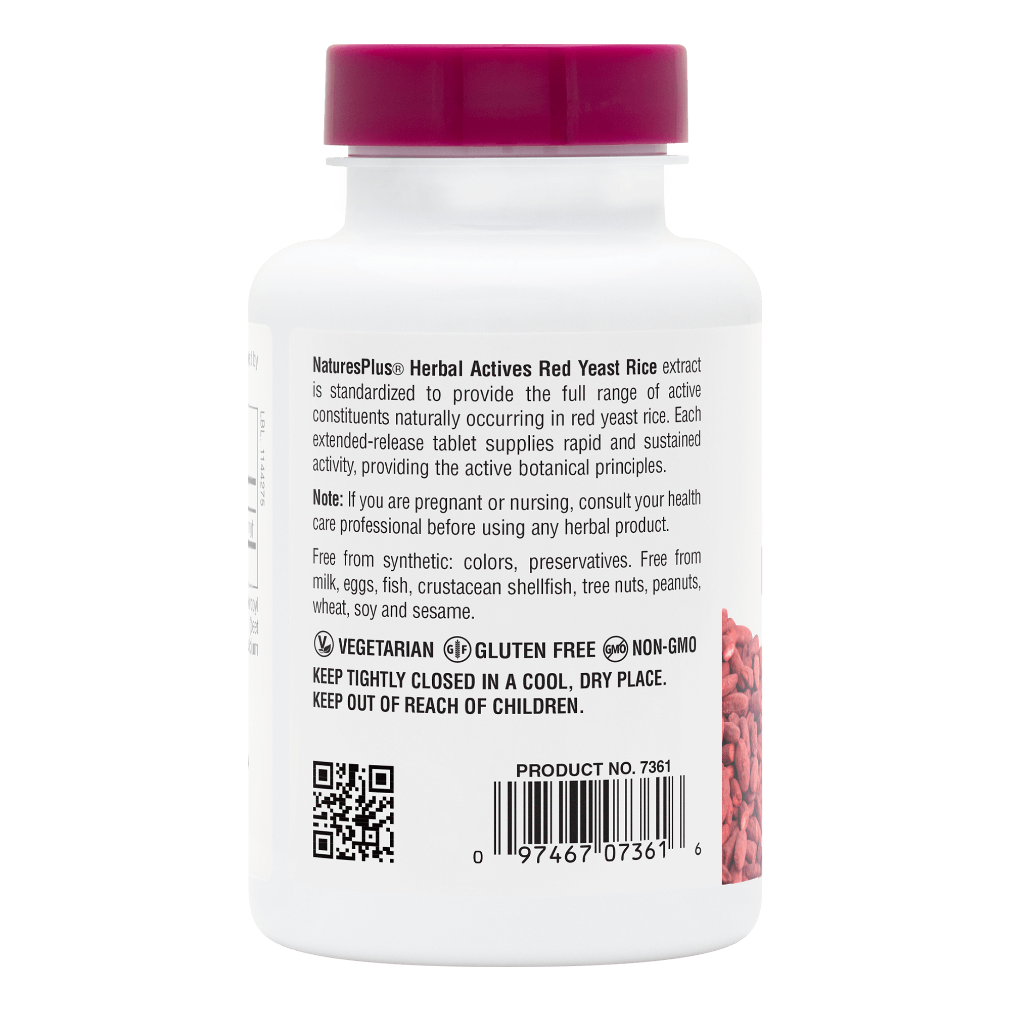 Herbal Actives Red Yeast Rice Extended Release Tablets - 60 Count