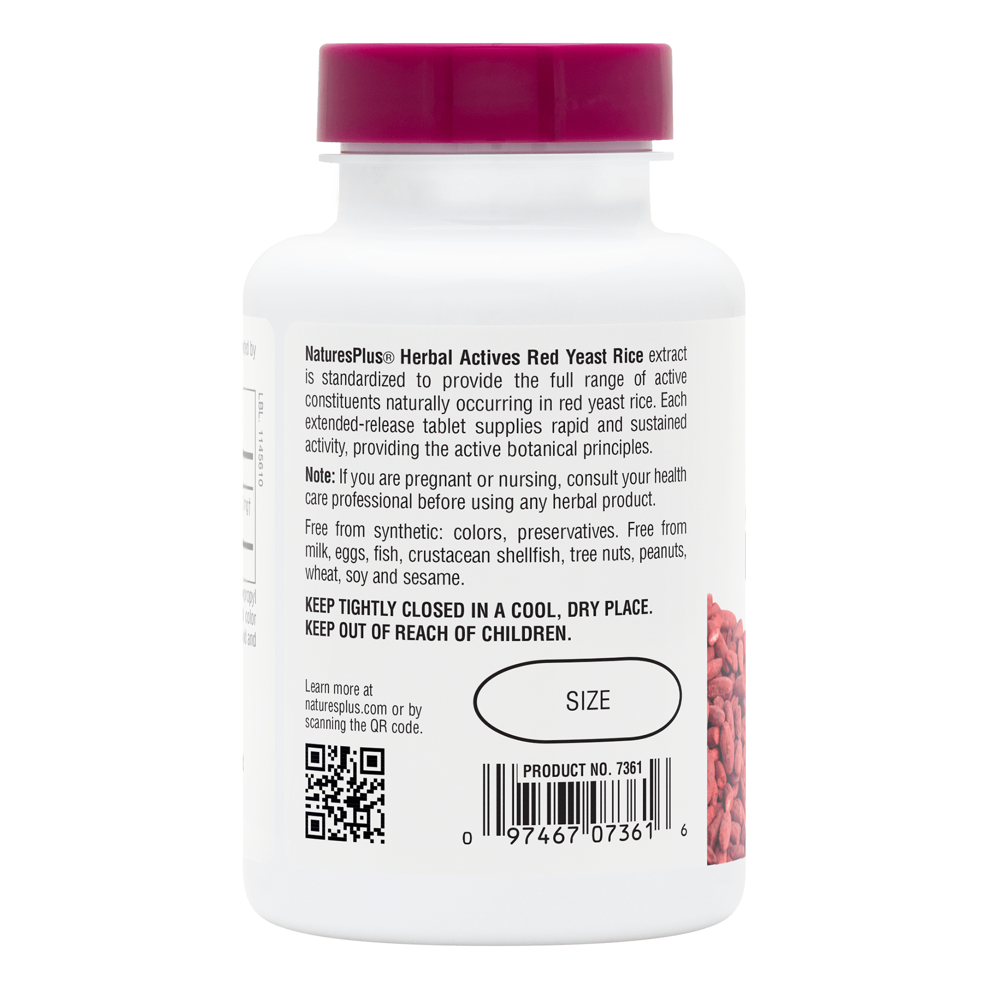 Herbal Actives Red Yeast Rice Extended Release Tablets - 60 Count