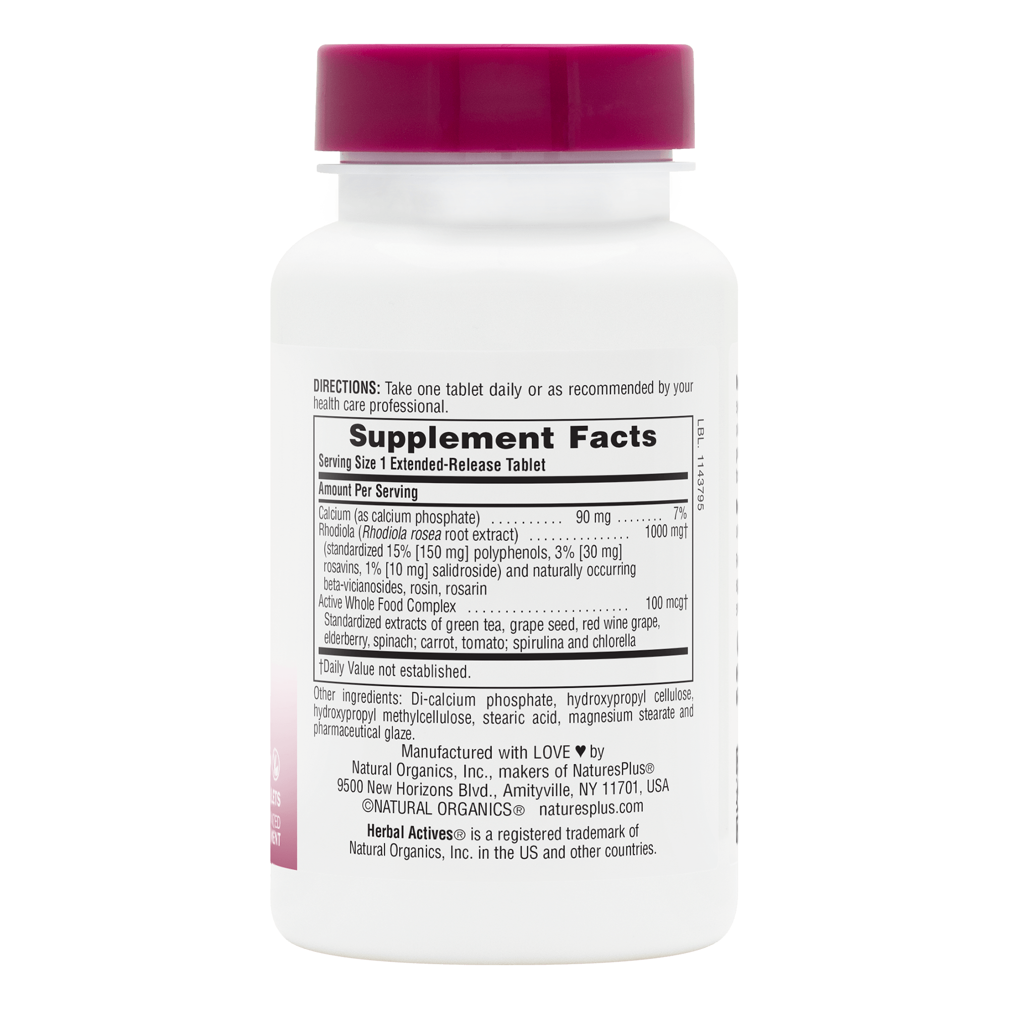 Herbal Actives® Rhodiola Extended Release Tablets - 30 Count