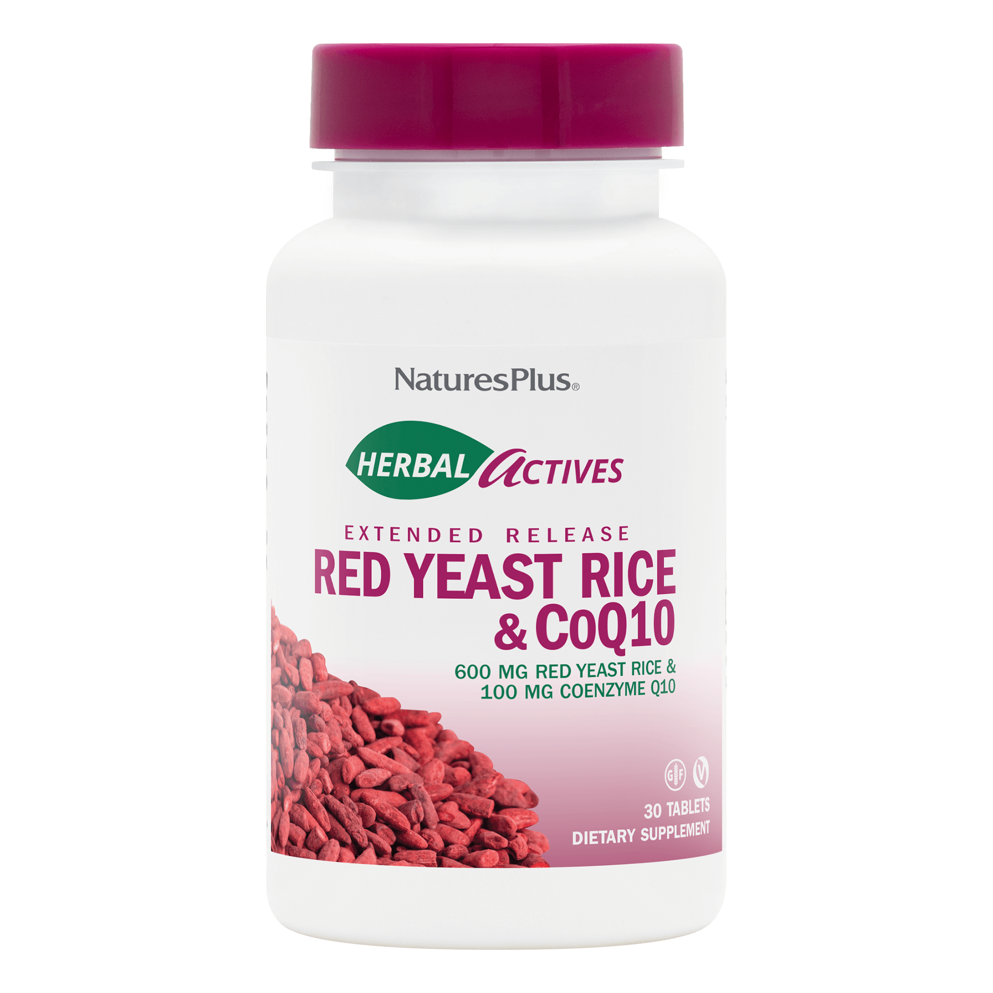 Herbal Actives® Red Yeast Rice 600mg/CoQ10 100mg Extended Release Tablets - 30 Count