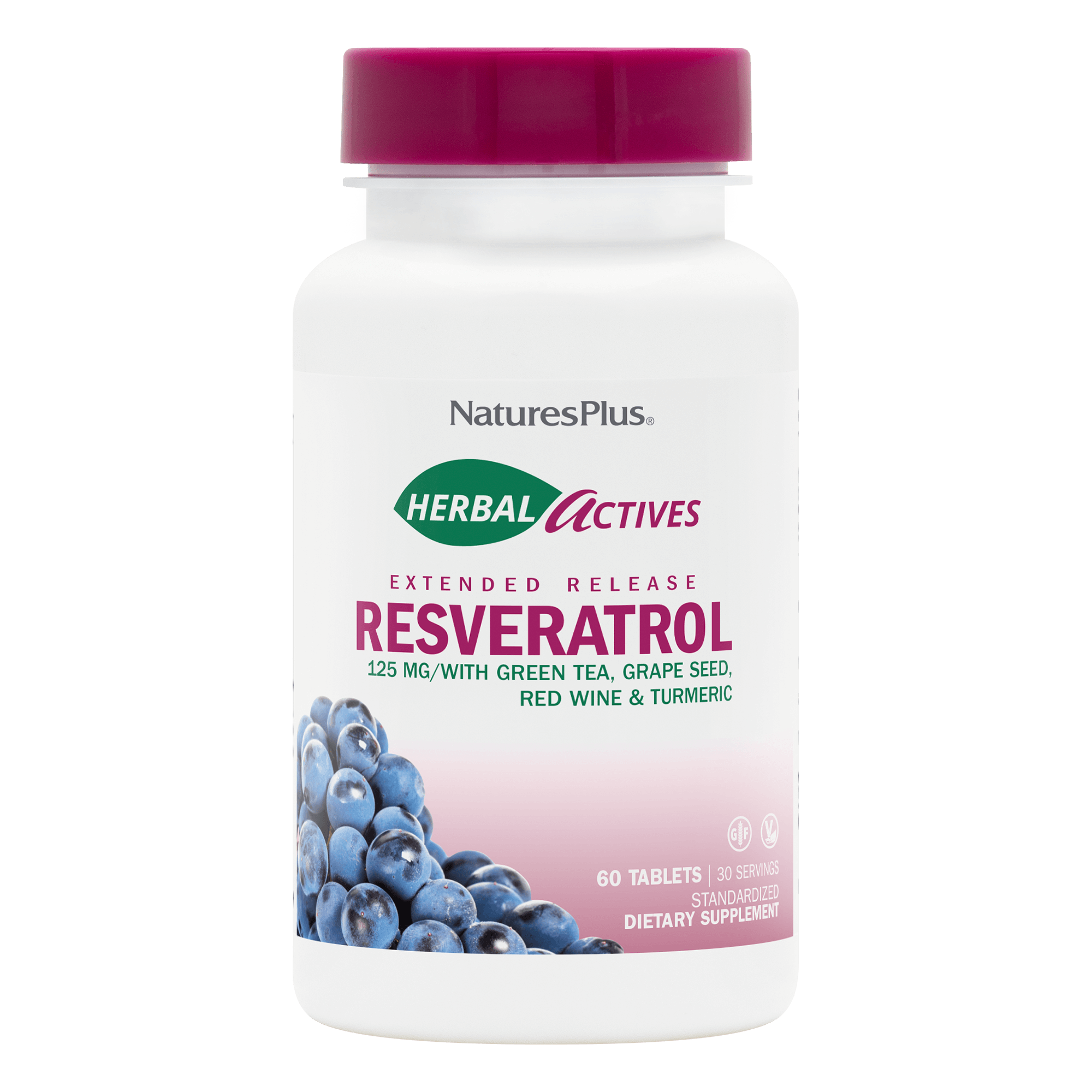 Herbal Actives Resveratrol Extended Release Tablets - 60 Count