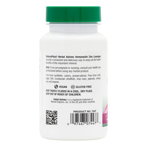 Second side product image of Herbal Actives ImmunActin® Zinc Lozenges containing 60 Count