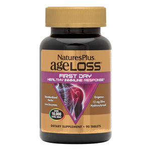Frontal product image of AgeLoss® FIRST DAY™ Healthy Immune Response Tablets containing 90 Count