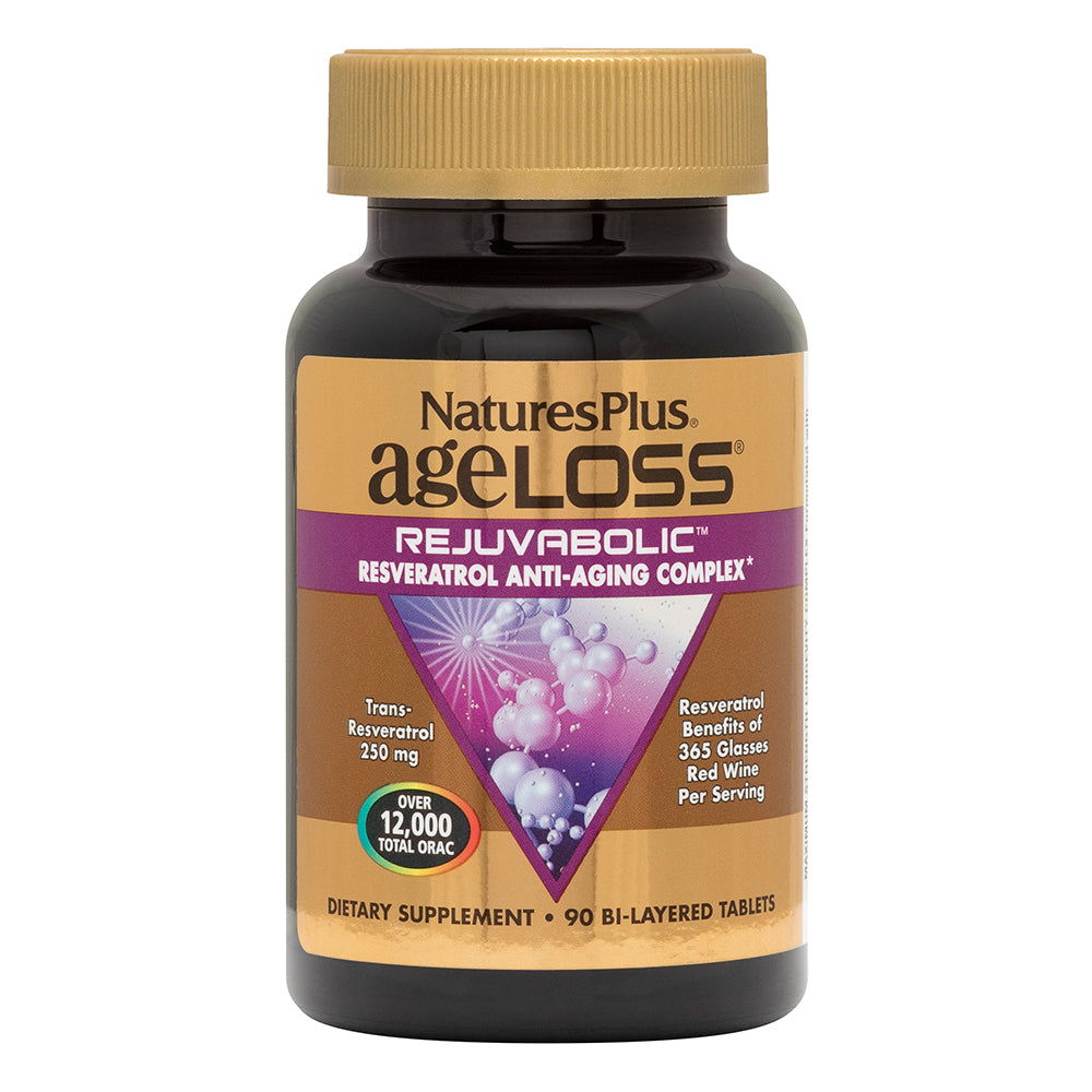 product image of AgeLoss® Resveratrol Anti-Aging Complex Bi-Layered Tablets containing 90 Count