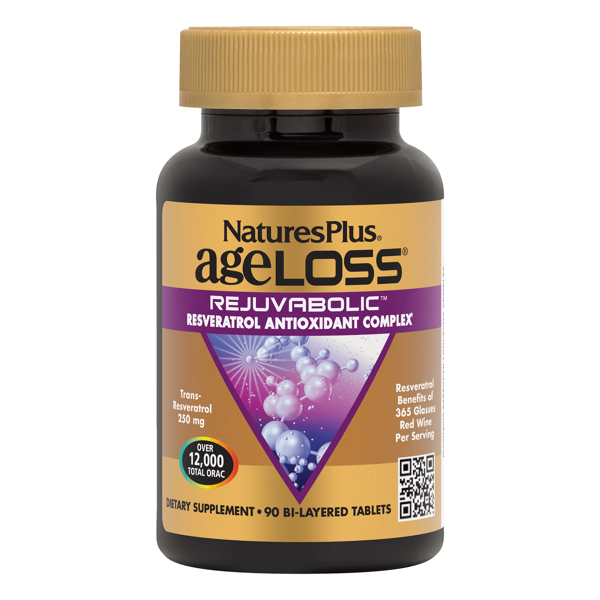 AgeLoss® Resveratrol Anti-Aging Complex Bi-Layered Tablets - 90 Count