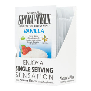 First side product image of SPIRU-TEIN® Protein Powder Meal** - Vanilla containing 8 Count