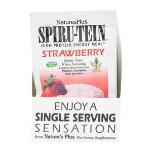 Frontal product image of SPIRU-TEIN® High-Protein Energy Meal** - Strawberry containing 8 Count
