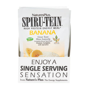 Frontal product image of SPIRU-TEIN® High-Protein Energy Meal** - Banana containing 8 Count