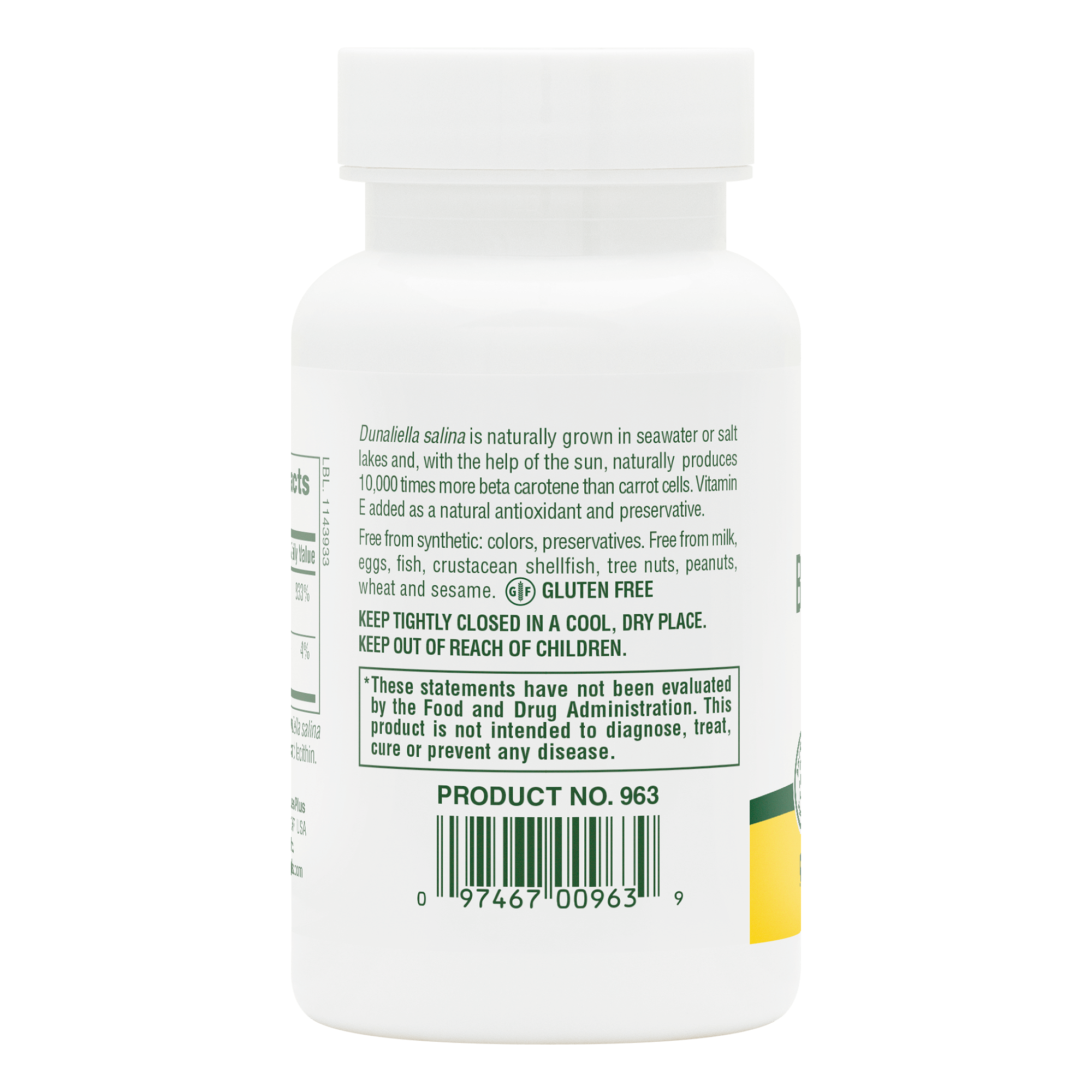 Natural Beta Carotene Softgels - 90 Count