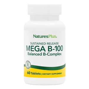 Frontal product image of Mega B-100 Sustained Release Tablets containing 60 Count