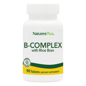 Frontal product image of B-Complex with Rice Bran Tablets containing 90 Count