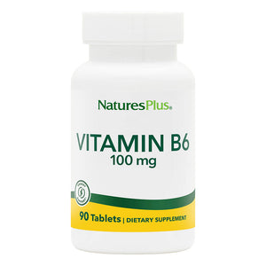 Frontal product image of Vitamin B6 100 mg Tablets containing 90 Count