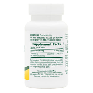 First side product image of Shot-O-B12® 5000 mcg Sustained Release Tablets containing 30 Count