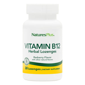 Frontal product image of Vitamin B12 1000 mcg Herbal Lozenges containing 30 Count