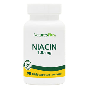 Frontal product image of Niacin 100 mg Tablets containing 90 Count