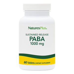 Frontal product image of PABA 1000 mg Sustained Release Tablets containing 60 Count