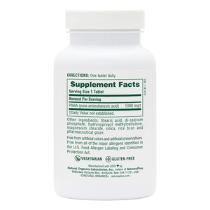 First side product image of PABA 1000 mg Sustained Release Tablets containing 60 Count