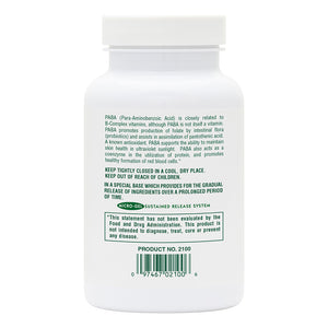 Second side product image of PABA 1000 mg Sustained Release Tablets containing 60 Count
