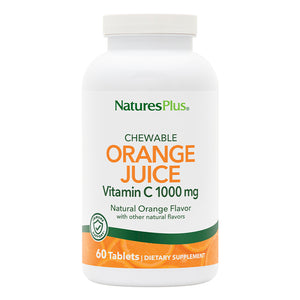 Frontal product image of Orange Juice Vitamin C 1000 mg Chewables containing 60 Count