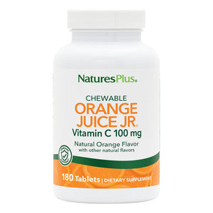 Frontal product image of Orange Juice Jr.® Vitamin C 100 mg Chewables containing 180 Count