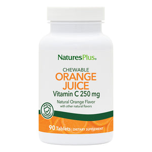 Frontal product image of Orange Juice Vitamin C 250 mg Chewables containing 90 Count