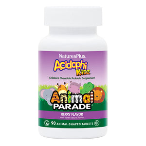 Frontal product image of Animal Parade® AcidophiKidz® Childrens Chewables containing 90 Count