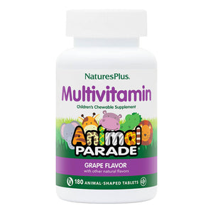 Frontal product image of Animal Parade® Multivitamin Children’s Chewables - Grape containing 180 Count