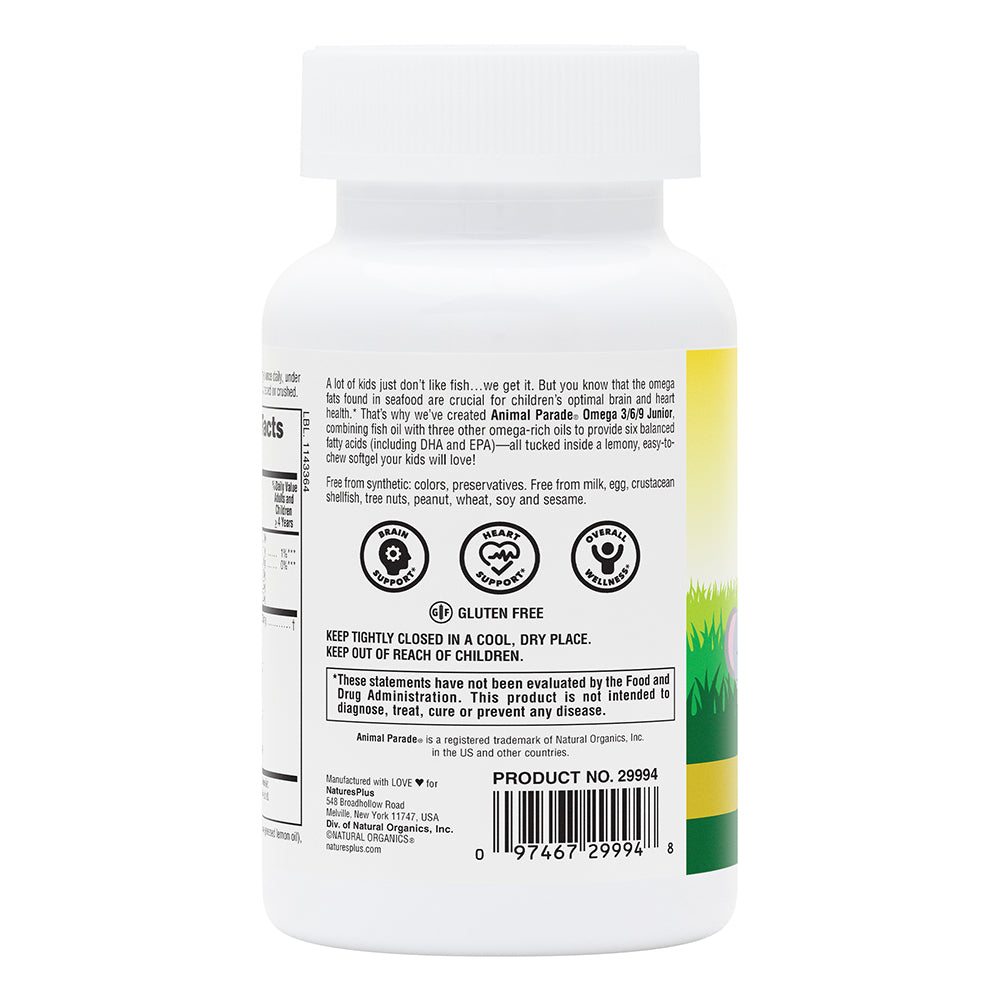 product image of Animal Parade® Omega 3/6/9 Junior Softgels containing 90 Count