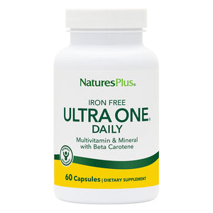 Frontal product image of Ultra One® Daily Iron-Free Capsules containing 60 Count