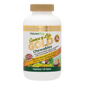 Frontal product image of Source of Life® GOLD Multivitamin Chewables containing 90 Count