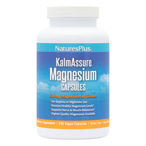 Frontal product image of KalmAssure® Magnesium Capsules containing 240 Count