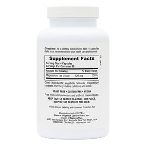First side product image of KalmAssure® Magnesium Capsules containing 240 Count
