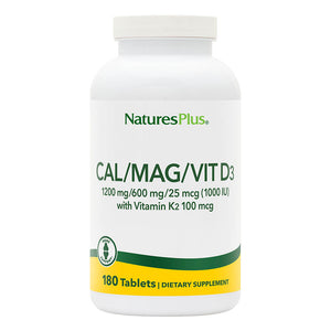 Frontal product image of Calcium/Magnesium/Vitamin D3 with Vitamin K2 Tablets containing 180 Count
