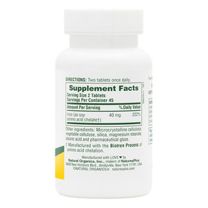 First side product image of Iron 40 mg Tablets containing 90 Count
