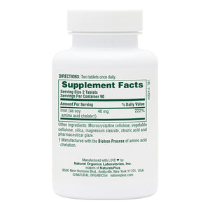 First side product image of Iron 40 mg Tablets containing 180 Count