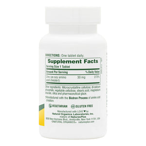 First side product image of Zinc 30 mg Tablets containing 90 Count