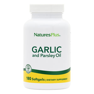 Frontal product image of Garlic & Parsley Oil Softgels containing 180 Count