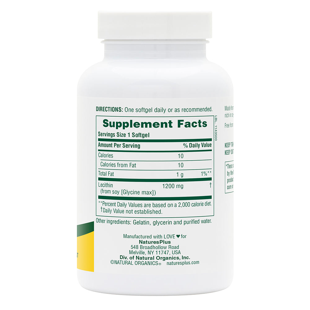 product image of Lecithin 1200 mg Softgels containing 90 Count