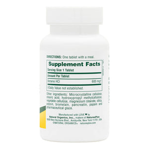 First side product image of Betaine Hydrochloride Tablets containing 90 Count