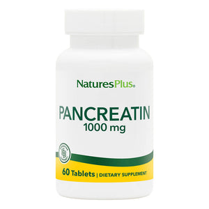 Frontal product image of Pancreatin 1000 mg Tablets containing 60 Count