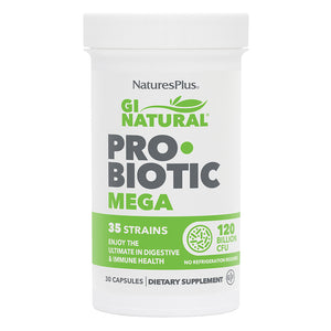 Frontal product image of GI Natural® Probiotic Mega containing 30 Count