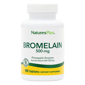 Frontal product image of Bromelain 500 mg Tablets containing 90 Count